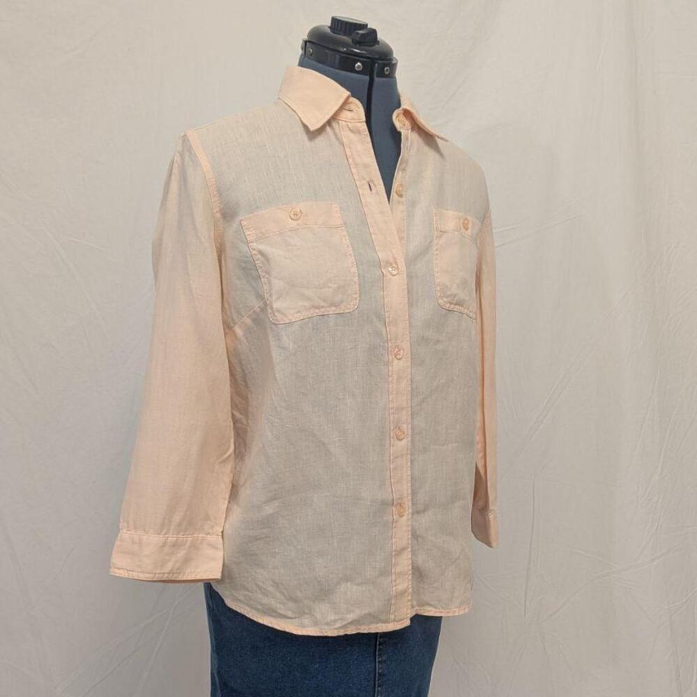 Liz Claiborne Lizwear 100% Linen Button Up Shirt M